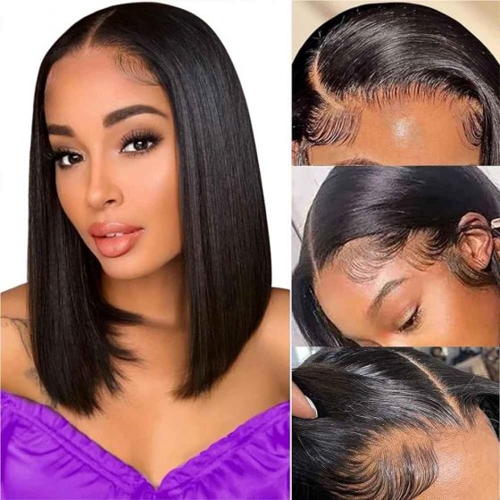 Human Hair Bob Wig Lace Front Wigs 13x4 HD Wigs Pre Plucked with Baby Hair
