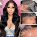 Body Wave 13x4 HD Lace Front Wig Human Hair 180% Density Brazilian Hair Lace Wigs for Women with Baby Hair Bleached Knots