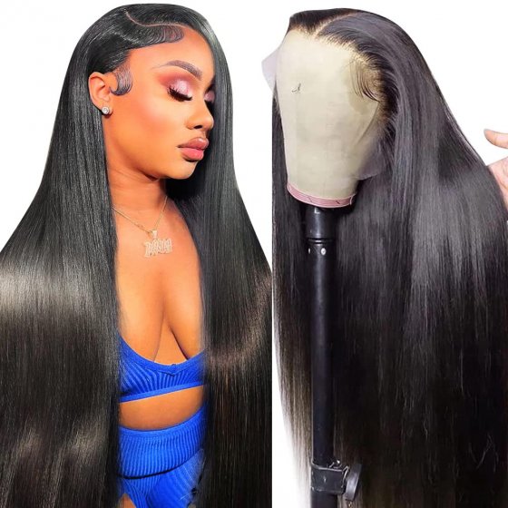 Human Hair 13x4 Lace Front Wigs 200% Density Straight Hair Wigs For Women Pre Plucked With Baby Hair