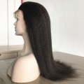 Lace Front Wig Kinky Straight 10A Brazilian Human Hair