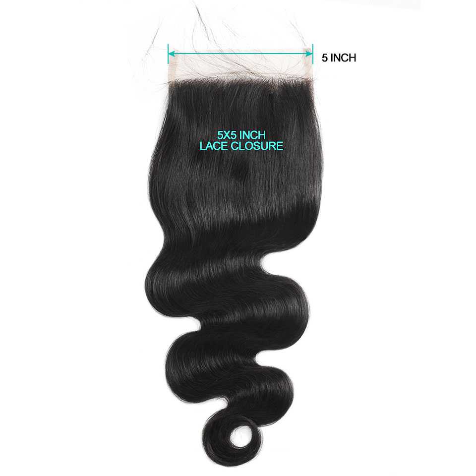 Hair Wefts with Lace Closure Body Wave 10A Brazilian Virgin Hair