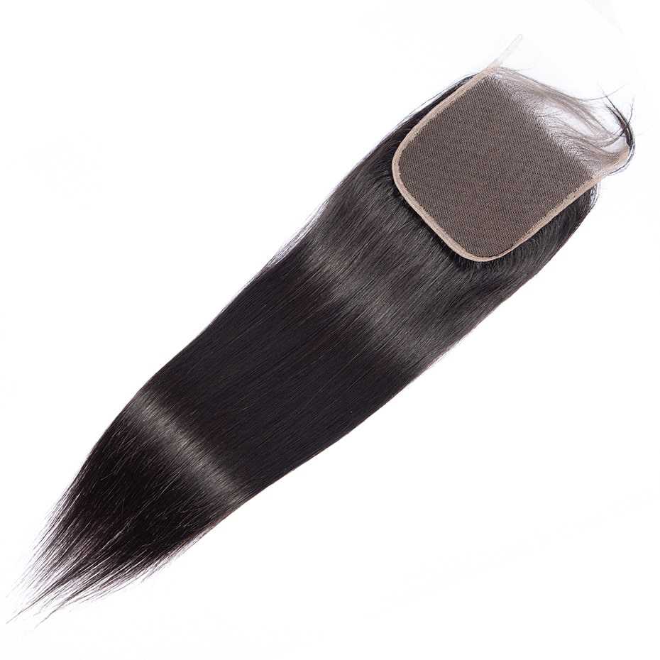 Hair Wefts with Lace Closure Straight 10A Brazilian Virgin Hair